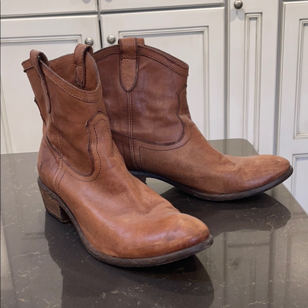 Frye 11 worn in cowboy booties